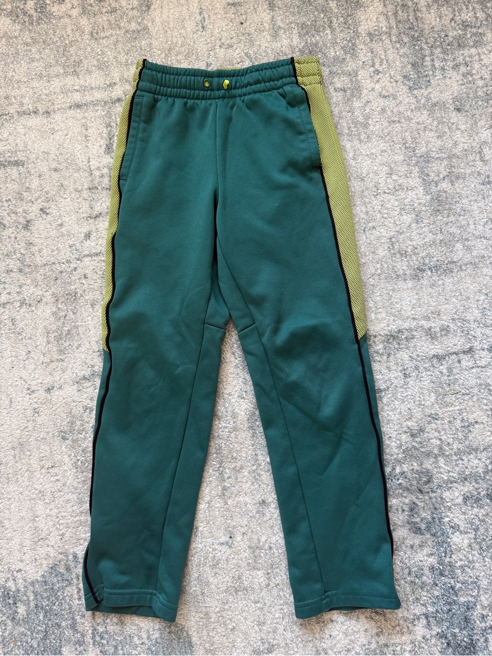 tek gear Dark Teal Sweatpants with neon yellow Side Panels